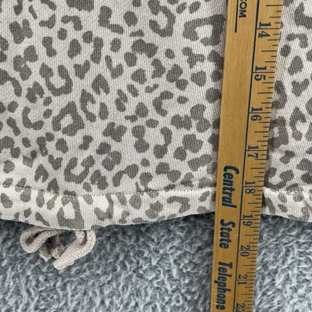 American Eagle Women's XXS Oversized Drawstring Waist Cropped Top‎ Cheetah Print